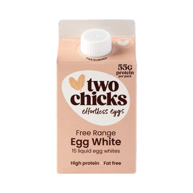 Two Chicks free range liquid egg white, 500g carton