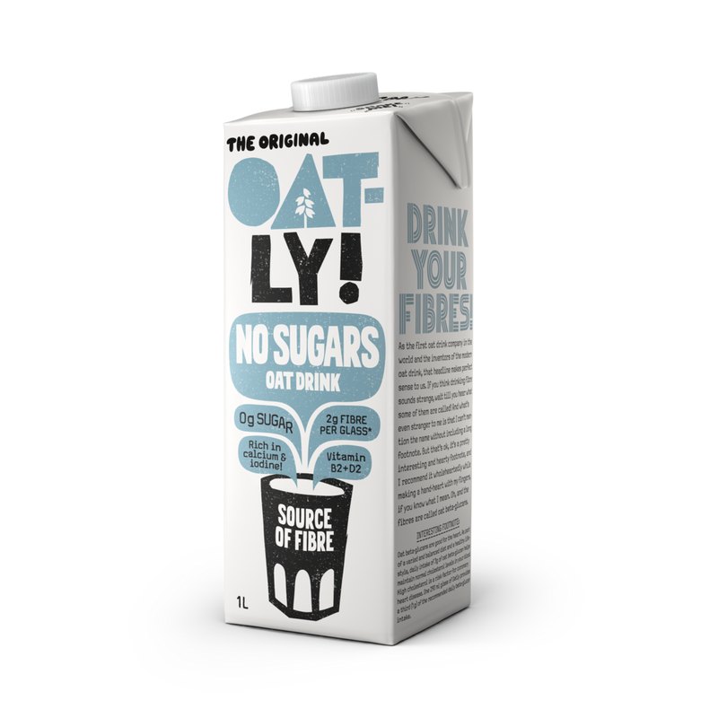 Oatly No Sugars oat drink, 1 litre carton